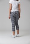 ARCHIE 7/8 CHECK PANT - navy/white